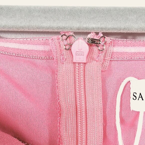 Saints & Secrets Off Shoulder Mini Dress M Pink Diamante Coquette Party Cocktail - Picture 14 of 14